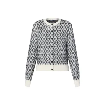 LOUIS VUITTON Monogram Brushed Knit Cardigan