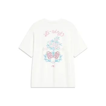 LiNing Sports Life Collection Drop Shoulder Sleeve T Shirt Women's Ivory