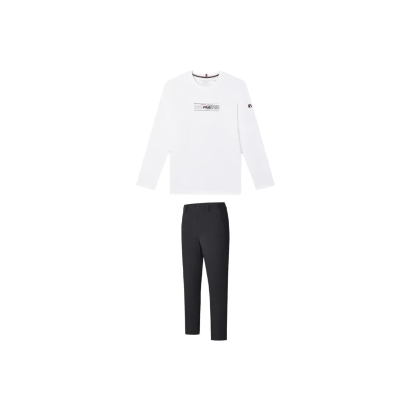 FILA Casual Sportswear Men Standard White+Pitch Black-0