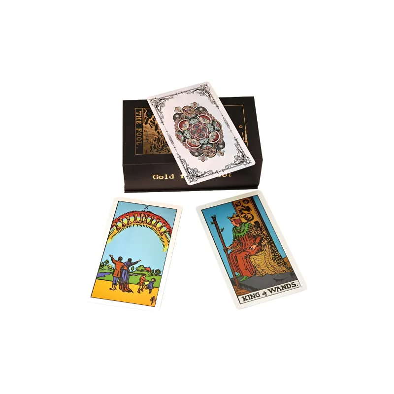 ZOCO Black Gold Sun Tarot Card Box Included Waterproof And Durable PET Material Board Games-8