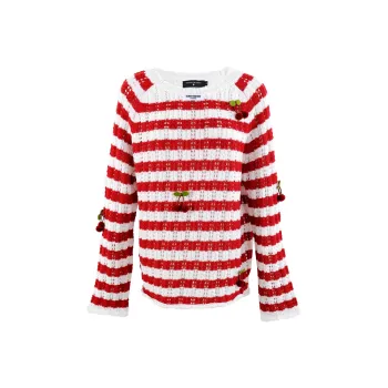CLOUD SEASON Knitwear Women's Red And White Stripes