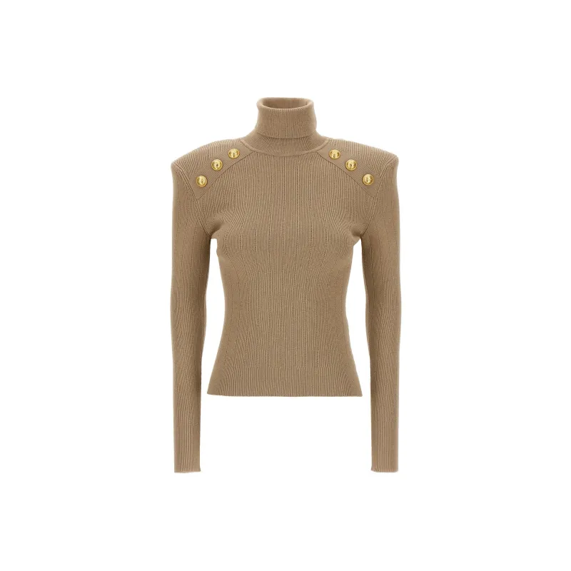 BALMAIN Button-Detailed Knitted Jumper-0