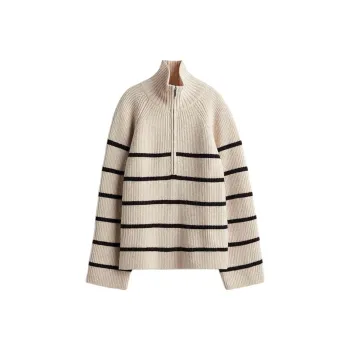 H&M Knitwear Women's Light Beige/Stripes