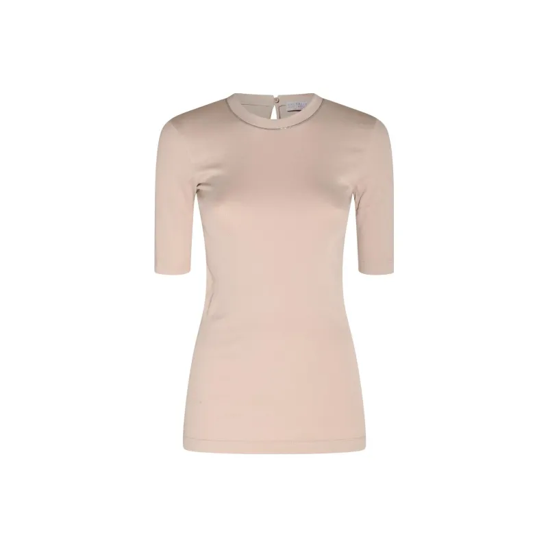 Brunello Cucinelli Embellished Collar T Shirt-0