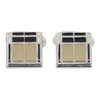 Burberry Brass, Enamel Cufflinks Men's Silver