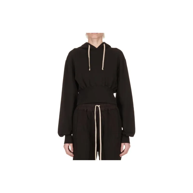 Rick Owens DRKSHDW Felpa Tatlin Hoodie Black-0