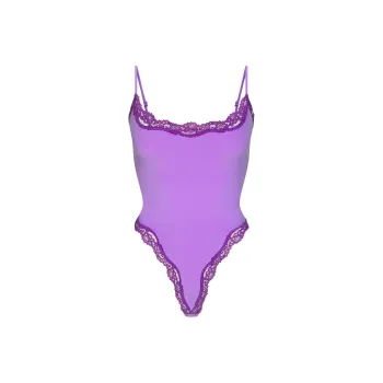 SKIMS Valentine's Day FITS EVERYBODY LACE CAMI BODYSUIT Jumpsuit Women's ULTRA VIOLET TONAL/Ultraviolet Color