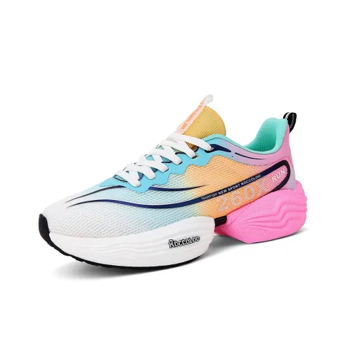 Slazenger Cushioning Lightweight Height Increasing Low Top Running Shoes Unisex Rainbow Pink