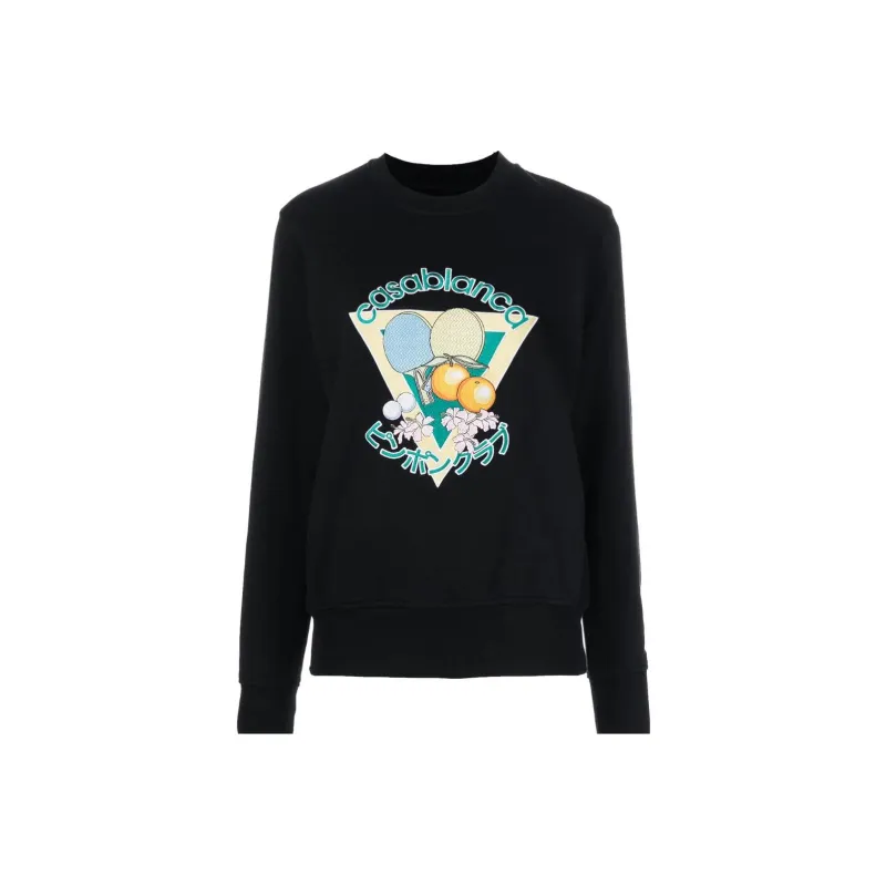 CASABLANCA Women'ss Masao San Table Tennis Crewneck Black/Multi-0