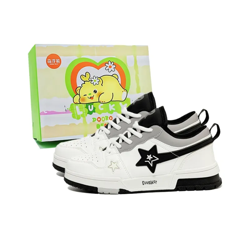 Budding Bear Anti Slip Wear Resistant Low Top Skateboard Shoes Unisex-6