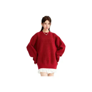 Kazakhstan Knitwear Women's Vintage Red