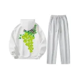 Clothing Set (White Sweatshirt+White Heather Gray Pants)