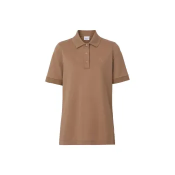 Burberry Tb Monogram Embroidered Polo Shirt Brown