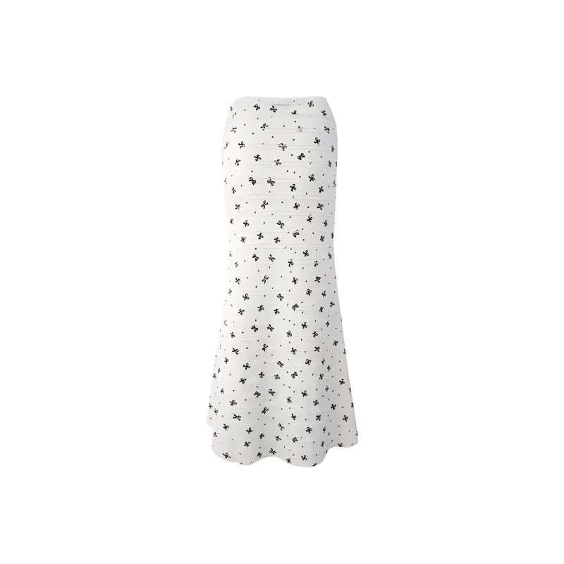 Mu Xiao Xin Casual Long Skirt Women's Ecru-1