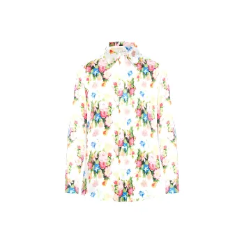 LOEWE Floral Printed Button Up Shirt 'Multicolor/Soft Pink'