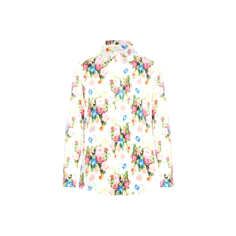 LOEWE Floral Printed Button Up Shirt 'Multicolor/Soft Pink'-0