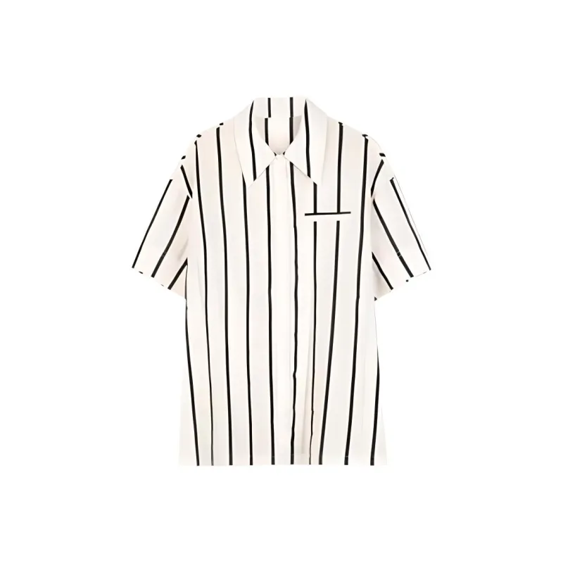BLUEerror Shirt Women's Light Beige Stripes-0