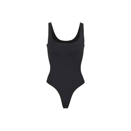 SKIMS ESSENTIAL SCOOP NECK BODYSUIT Jumpsuit Women's Black Agate ONYX
