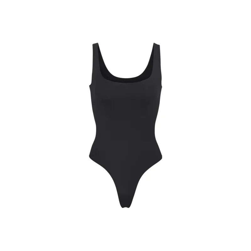 SKIMS ESSENTIAL SCOOP NECK BODYSUIT Jumpsuit Women's Black Agate ONYX-0