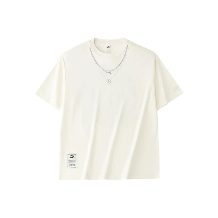 Anta Life Collection Drop Shoulder Sleeve T Shirt Women's Tidal Cloud White-0