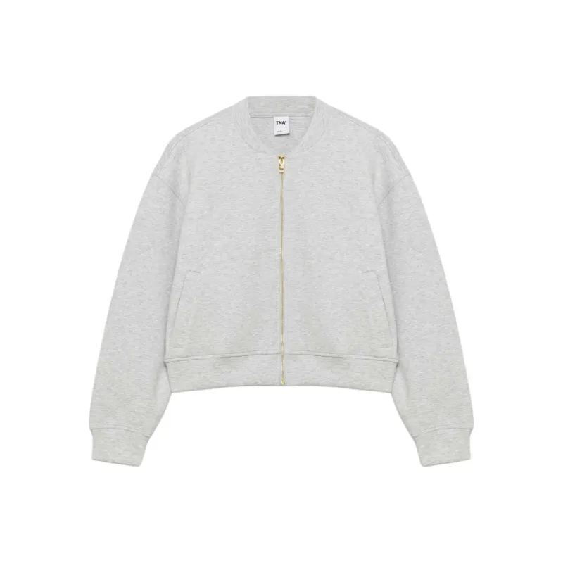 ARITZIA Tna Dovercourt Bomber Jackets Coats Women's Heather Chrome Gray-0