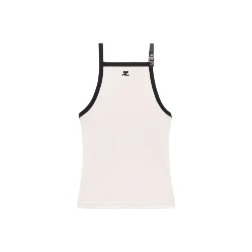 COURREGES Buckle Contrast Tank Top 'Lime Stone/Black'