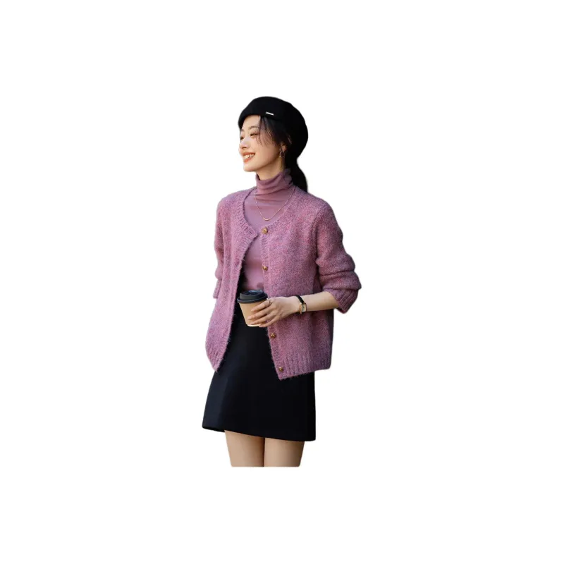 Mo Han Yi Mei Knitwear Women's Flower Purple-0