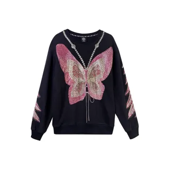 TCH Sweatshirt Women's Black With Pink Logo