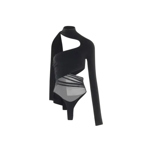 Mugler Cut out One shoulder Bodysuit