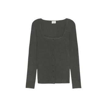 ARITZIA Wilfred Lafleur Cardigan Knitwear Women's Heather Charcoal/Stone Phoebe Zhennan Charcoal