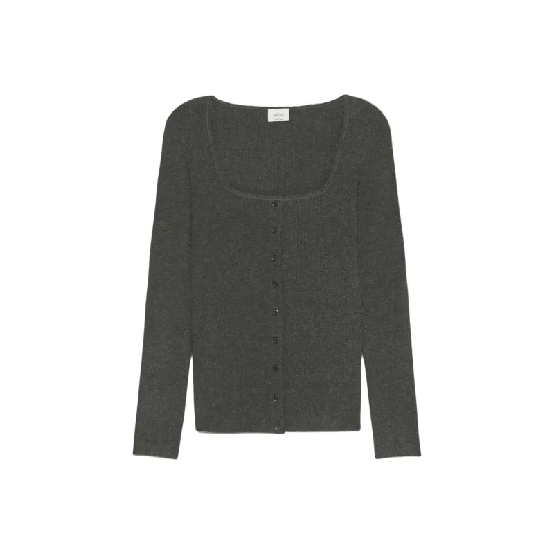 ARITZIA Wilfred Lafleur Cardigan Knitwear Women's Heather Charcoal/Stone Phoebe Zhennan Charcoal-0