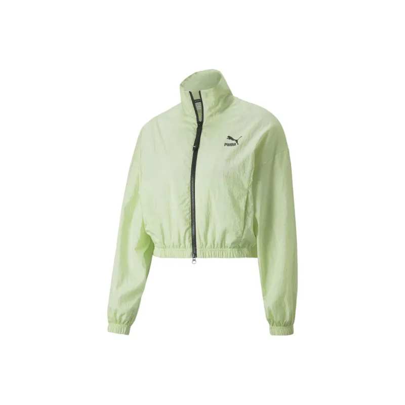 PUMA Dare To Woven Cropped Track Jacket Jacket Women's Green-0