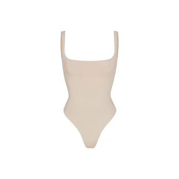 SKIMS SS24 RAW EDGE CAMI BODYSUIT Jumpsuit Women's STONE/Stone Color