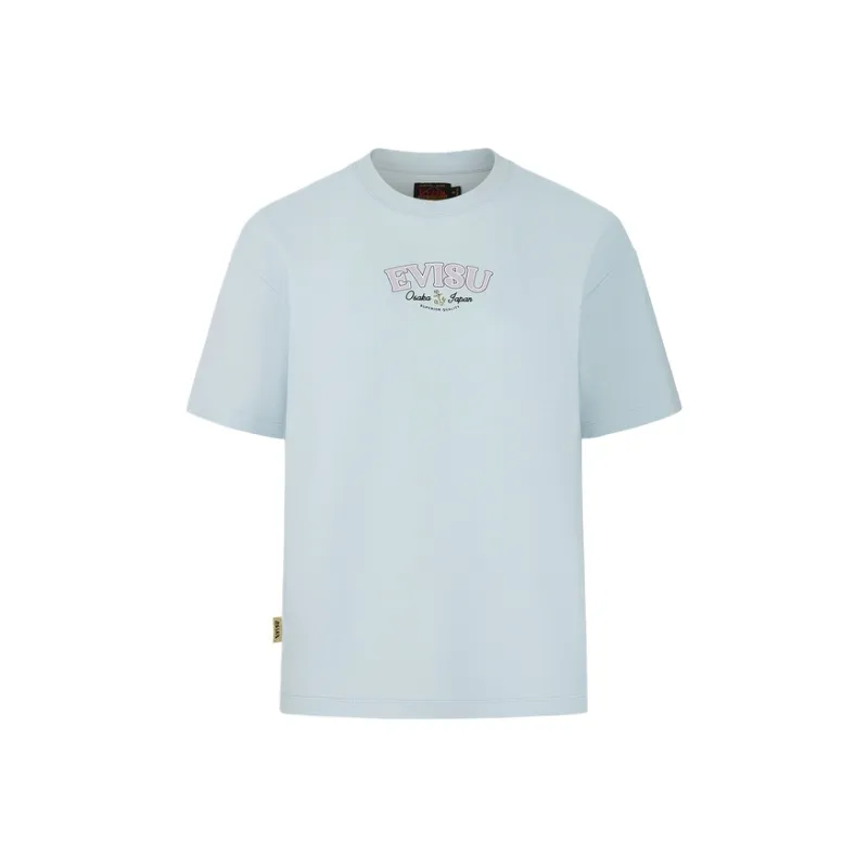 EVISU Large M And Logo Print Minimalist Style Comfortable Short Sleeved T Shirt Women's-5