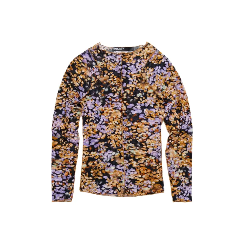 Bimba Y Lola Leomimosa print Tulle Top-0
