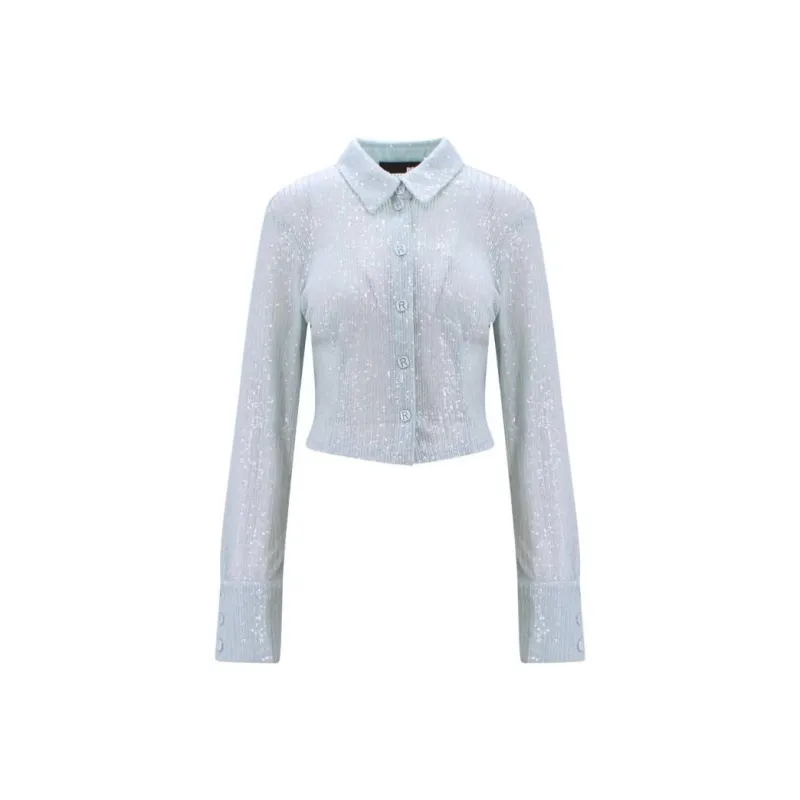 Rotate Sequin-Embellished Cropped Cardigan-0