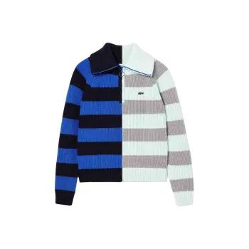 LACOSTE Knitwear Women's Blue Black/Gray White