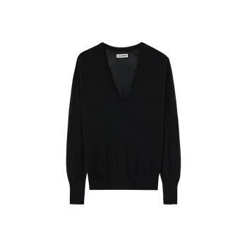 JIL SANDER Long Sleeved V Neck Knitted Top