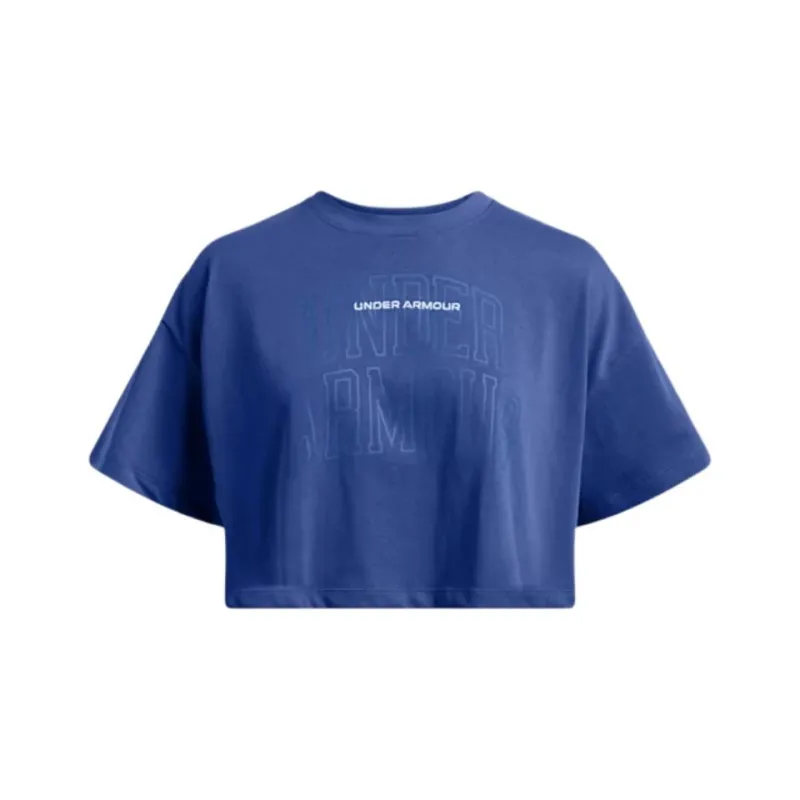 Under Armour Varsity Drop Shoulder Sleeve T Shirt Women's Tech Blue-0