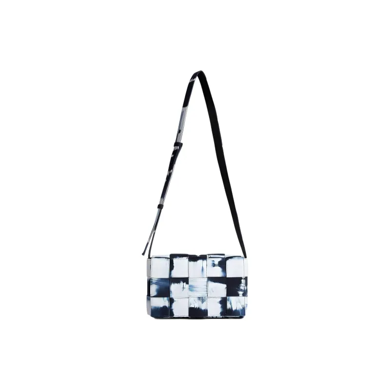 Bottega Veneta CASSETTE Denim Shoulder Bag, Crossbody Bag Medium Size Men's Marine Blue & White-1