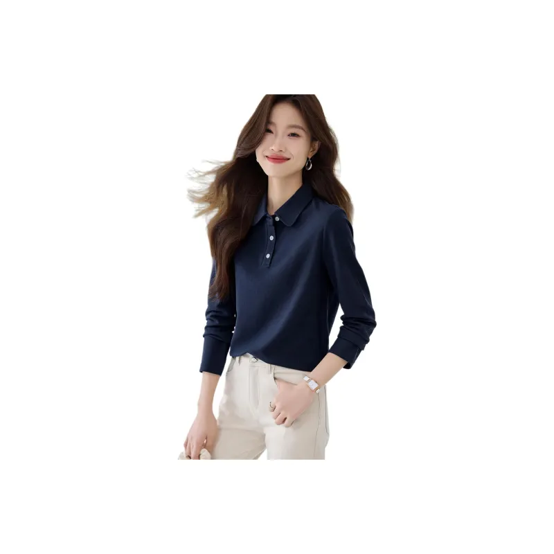 Mo Han Yi Mei Shirt Women's Navy Blue-0