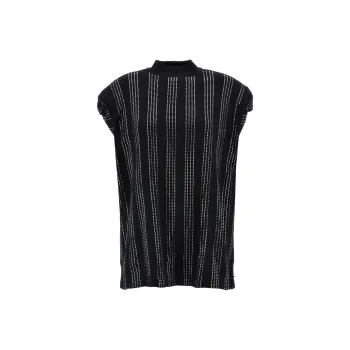 The Attico Laurie Embellished Ribbed T-Shirt