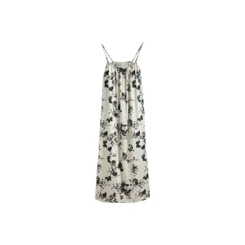 Same Language Nightgown Women's Paper White · Ink Painting · Flowers And Butterflies