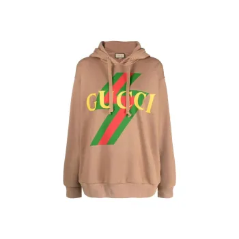 GUCCI Women's Vintage Logo Hoodie Camel/Red/Green/Yellow