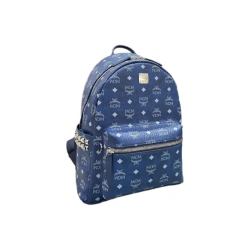 MCM Stark Visetos Artificial Leather backpack Holland Unisex Blue