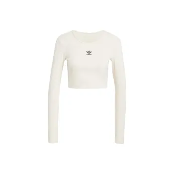 Adidas Essentials Ribbed Crop Long Sleeve Tee