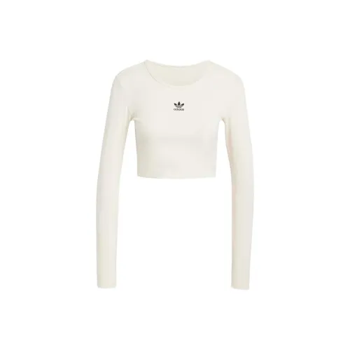 Adidas Essentials Ribbed Crop Long Sleeve Tee