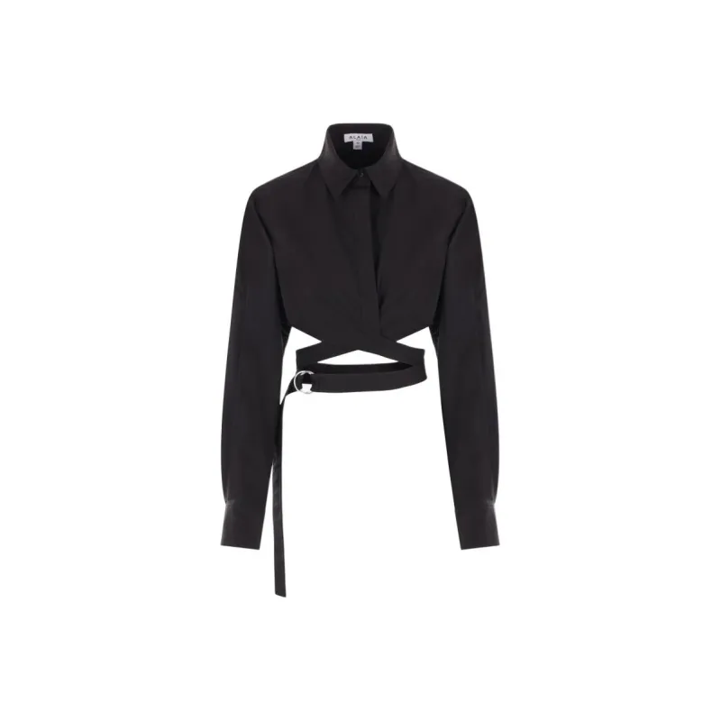 Alaia Cross Over Poplin Shirt-0