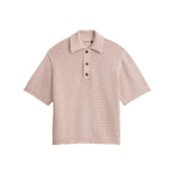 ZARA Polo Shirt Men's Light Peach Pink