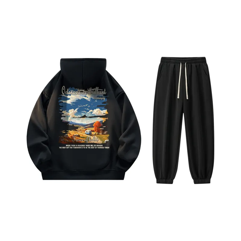 Small Columns Under The Sea Sweatshirt Set Unisex-6